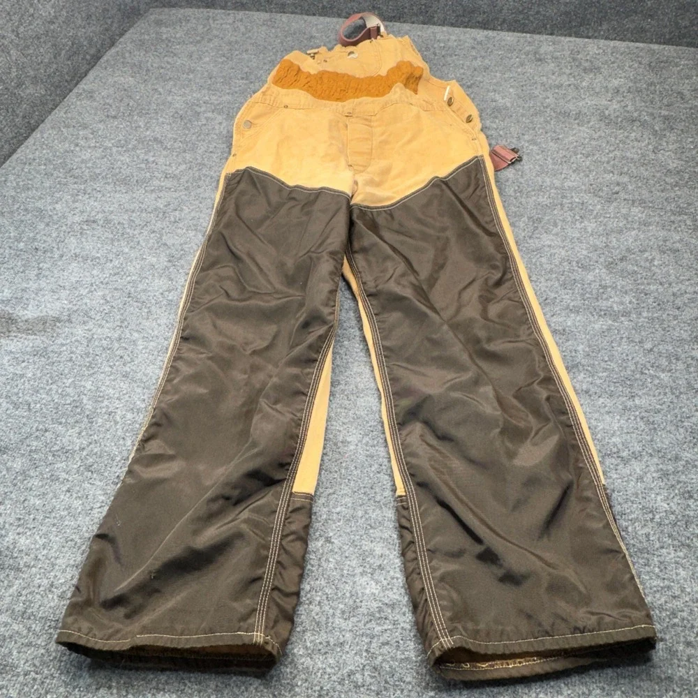 Vintage Carhartt Overalls Mens 34x30 Lot 471 Brown Duck Upland Hunting Chaps 80s